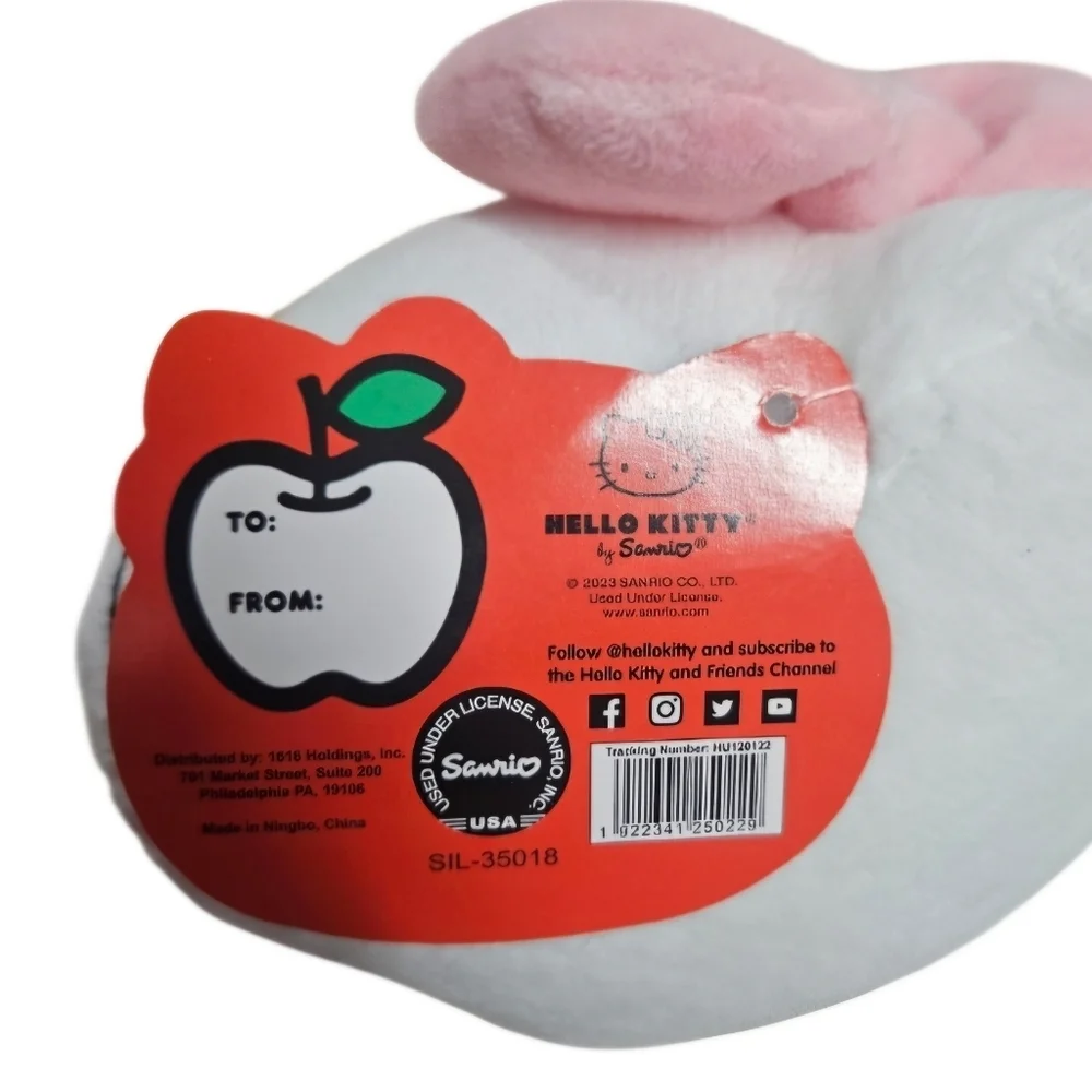 Hello Kitty By Sanrio 2023 Bunny Ears Strawberry Print Plush NWT Spring Easter